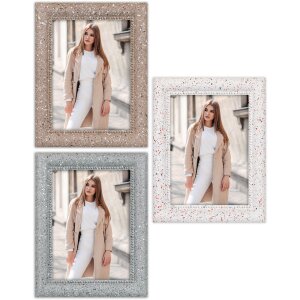 ZEP Bilderrahmen Pollock Terrazzo Weiß Grau Braun...