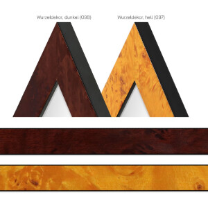 Настенное зеркало MendeFrames из корневого дерева тёмного оттенка 21x29,7 см