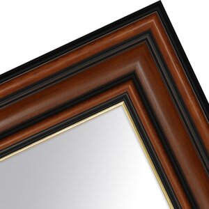 MendeFrames H017 Wandspiegel Nussbaum Goldkante Massivholz viele Größen