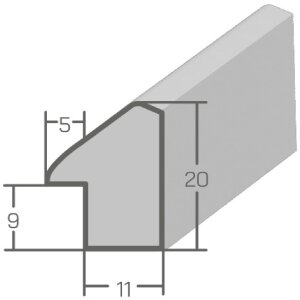 Зеркальный шкаф MendeFrames H080 из массива дерева, серый, 30x60 см