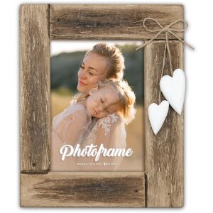 ZEP Holzrahmen Essence braun 13x18 15x20 cm rustikales Holz mit Herzanhängern