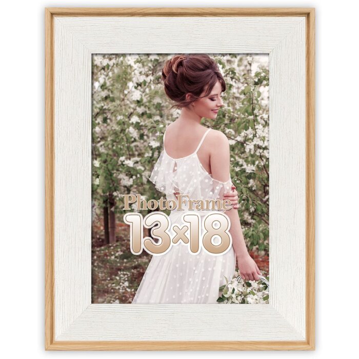 ZEP Фоторамка Сиена Дерево Белый/Натур. 10x15-30x40 см