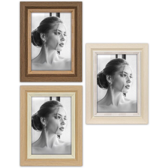 ZEP Portraitrahmen Sydney Braun Natur Weiß 10x15 13x18 15x20 cm Glas