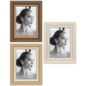 ZEP Portraitrahmen Sydney Braun Natur Weiß 10x15...