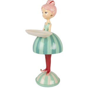 Clayre & Eef Dekoration Kind mit Schale 18x16x38 cm Blau/Weiß 6PR5795