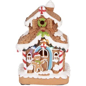 Clayre & Eef Декоративный домик со светодиодами 11x10x17 см
