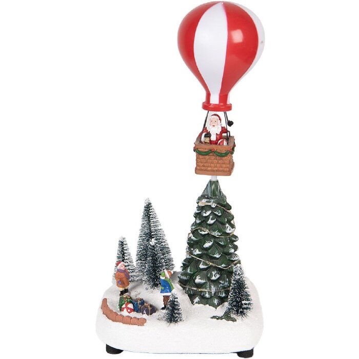 Clayre & Eef 6PR5870 Dekoration Weihnachtsbäume mit LED grün weiß 17x13x32cm