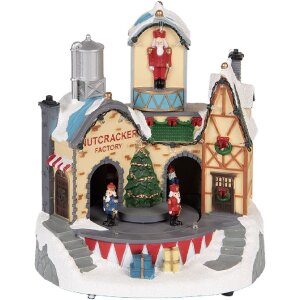 Clayre & Eef 6PR5871 Dekoration Haus mit LED 20x17x23 cm Weiß Braun