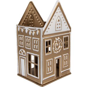 Clayre & Eef Подсвечник 12x11x22 см Золото-Белый