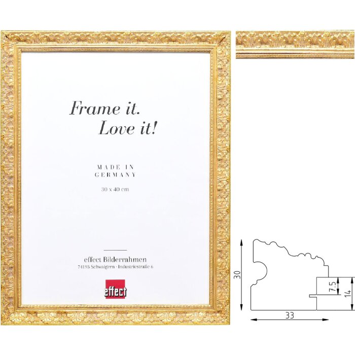 Деревянное зеркало Effect профиль 75 в стиле барокко 30x40-50x70 см