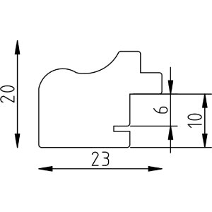 Effect Holzrahmen Profil 67 Landhausstil 2,3 cm breit 4 Farben viele Größen