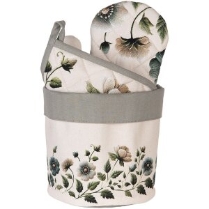 Clayre & Eef GTB50 Brotkörbchen Ø 15x16 cm Beige-Grün