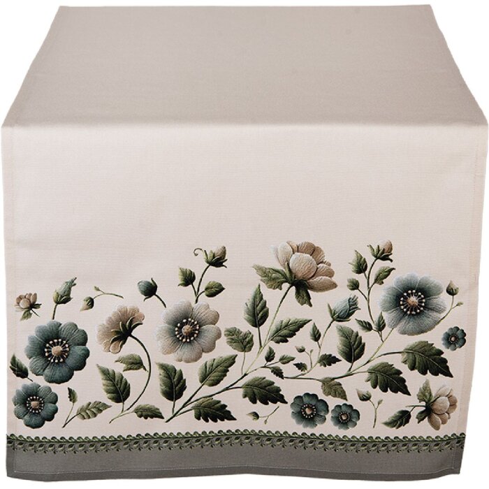 Табличный коврик Clayre & Eef 50x140 см, бежево-зеленый