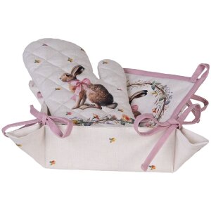 Clayre & Eef EWC47 Brotkörbchen 35x35x8 cm Beige-Braun quadratisch