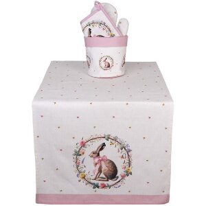 Скатерть Clayre & Eef EWC64, 50x140 см, бежево-коричневая