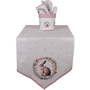 Clayre & Eef EWC65 Tischläufer 50x160 cm Beige-Braun