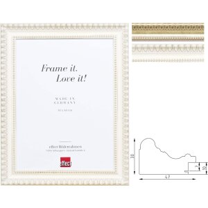 Декоративное деревянное зеркало с барокко-профилем 56, антик-серебро или белый