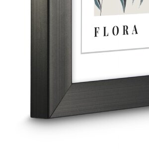 Фоторамка Hama Flora из пластика, серая, 10x15 см, с антибликовым стеклом