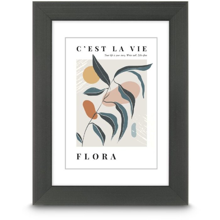 Фоторамка Hama Пластиковая Flora, контрастно-серый, 15 x 20 см