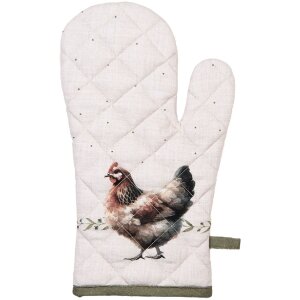 Clayre & Eef BYC44 Ofenhandschuh 18x30 cm Beige-Braun
