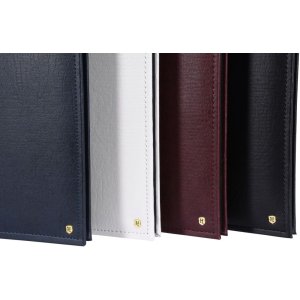 Henzo LONZO XL Fotoalbum 30x36,5 cm weiß Kunstleder 80 schwarze Seiten