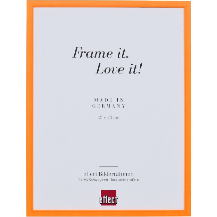 Фоторамка Effect из дерева, неоново-оранжевая, 30x45 см, с музе́йным стеклом