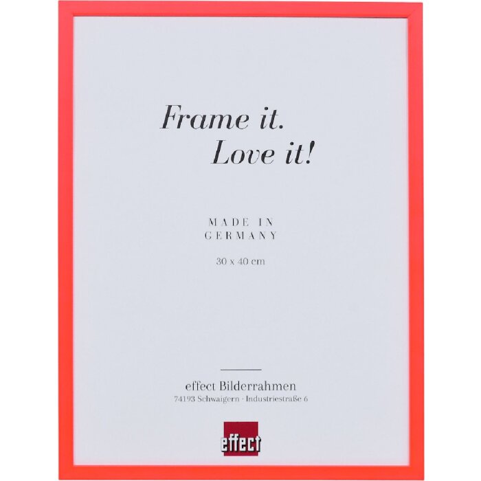 Фоторамка Effect из дерева неоново-красная 30x40 см с антирефлексным стеклом