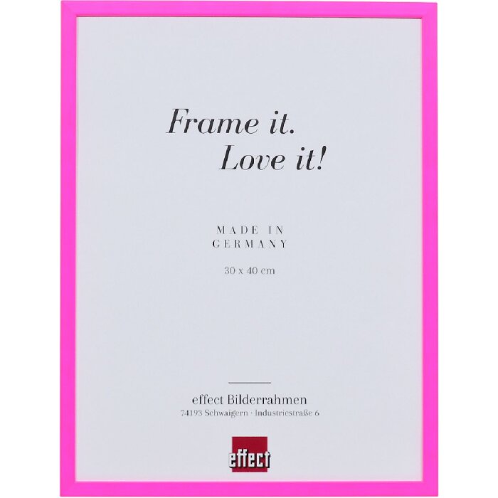 Фоторамка Effect из дерева, неон-розовый профиль, 21x29,7 см, Кlarglas