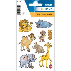 HERMA Schmucketiketten DECOR Zootiere 3 Blatt...