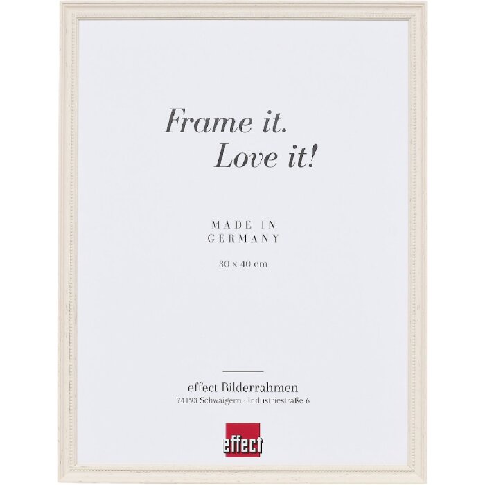 Фоторамка Effect из дерева профиль 2440 белый 18x27 см с прозрачным стеклом