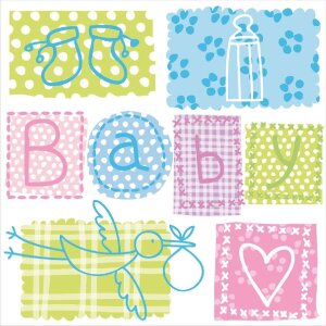 Artebene Minikarte Baby Grafik 8x8 cm mit Umschlag