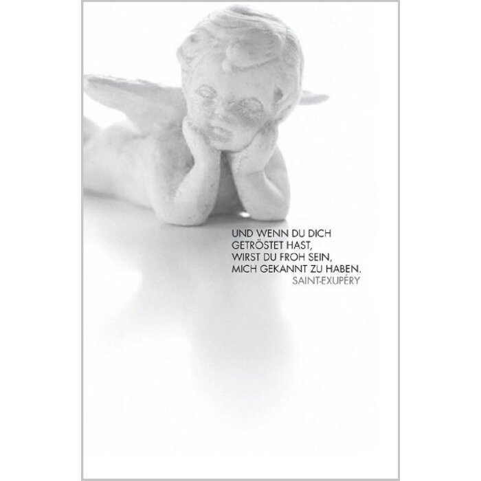 Artebene Trauerkarte Engel mit Zitat von Saint-Exupéry inkl Umschlag