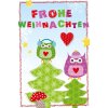 Artebene Weichnachtskarte Kids Eulen farbenfroh für Kinder und Familie