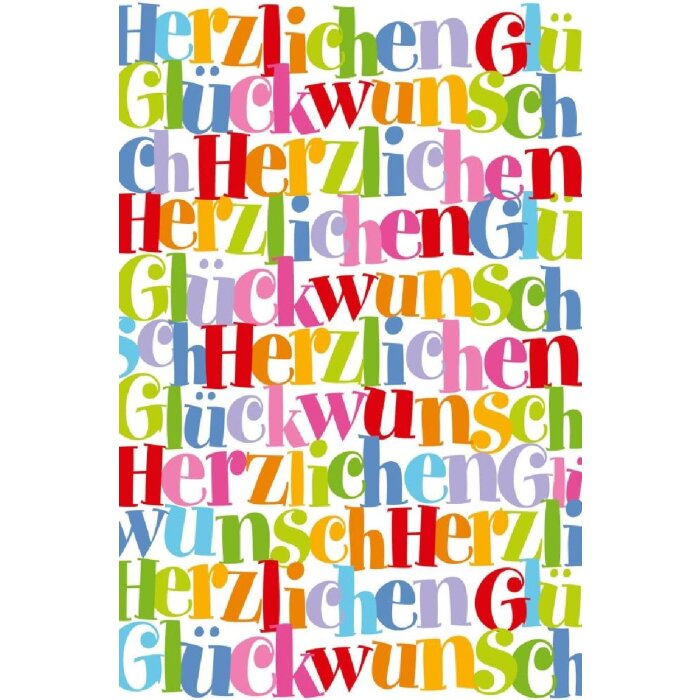 Artebene Karte Glückwunsch Typo multic