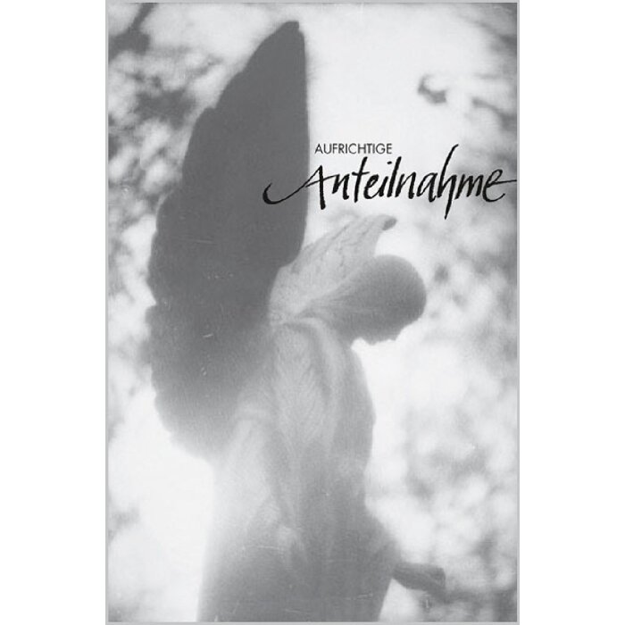 ARTEBENE Trauerkarte Engel Elegant Schwarz-Weiß mit Umschlag 11x17 cm