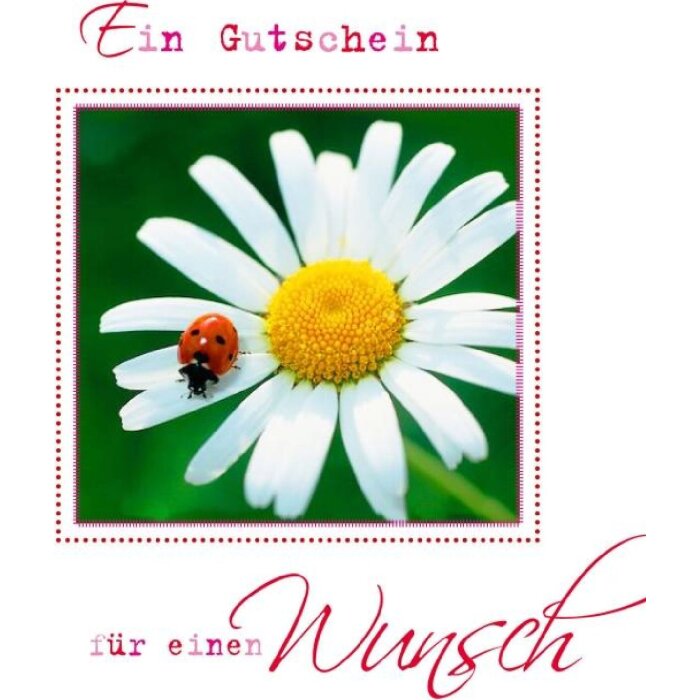 ARTEbene Gutscheinkarte Margarite geprägt romantisch Blütenmotiv