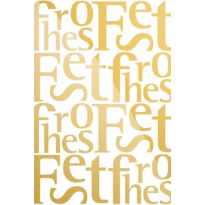 Artebene Karte Frohes Fest Typo gold, gold, 1 Stück