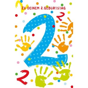 ARTEBENE Geburtstagskarte zum Zweiten Geburtstag Hands Up...