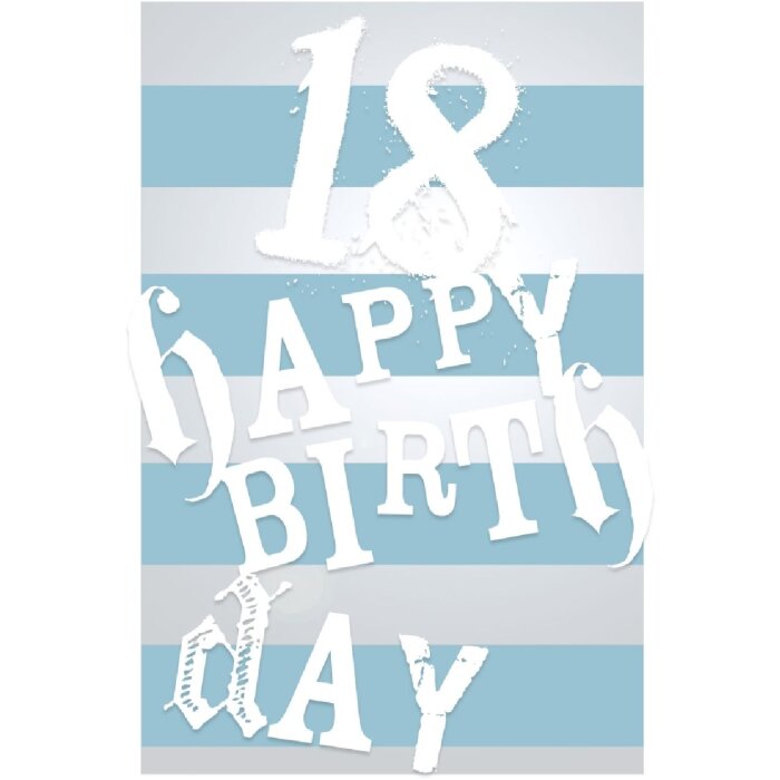 Artebene Geburtstagskarte zum 18. Geburtstag blau