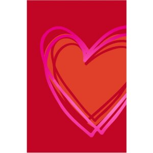 Artebene Karte Präge-Herz-rot