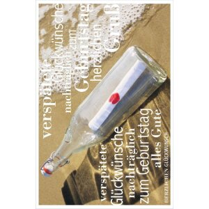 Artebene Geburtstagskarte Präge-Geburtstag-Flaschenpost