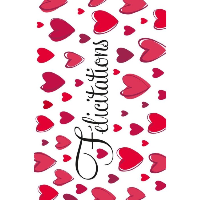 Artebene Karte Präge-Félicitations-Herzen, weiß, 15x15 cm