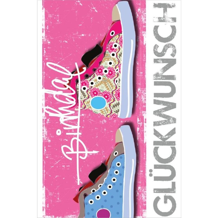 Artebene Karte Präge-Birthday-Turnschuhe, Weiß, 10x15 cm