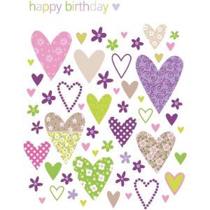 Artebene Karte Birthday-Herzen-Mustermix in Weiß...