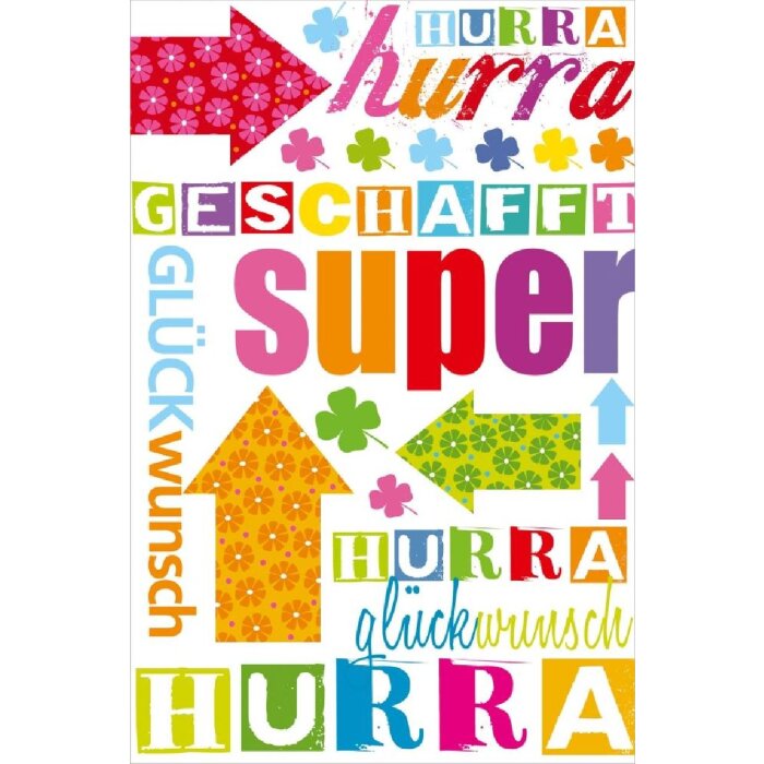 Artebene Karte Folie Prüfung Geschafft weiß standard