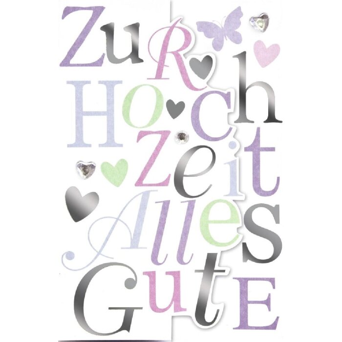 Artebene Karte Präge-Hochzeit-Pop-up-Strasssteine