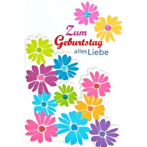 Artebene Karte Präge-Geburtstag-Blüten