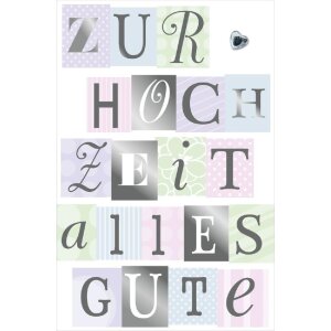 Artebene Karte Präge-Hochzeit-silber