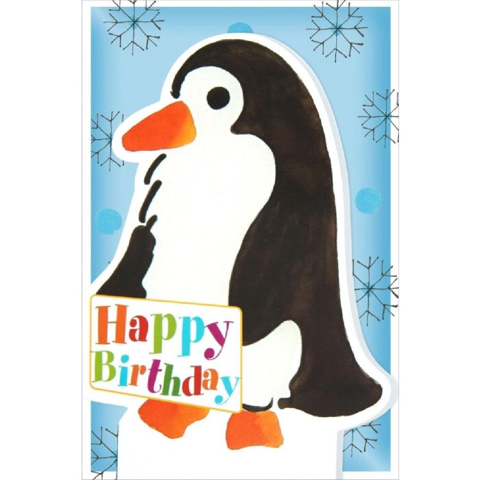 Artebene Karte Stand-up Birthday Pinguin Glitter