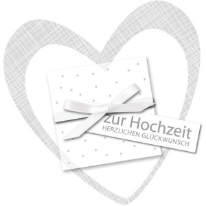 Artebene Karte Präge Hochzeit Brief Herz quadratisch